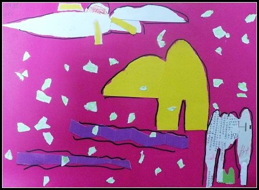 [图文]七年级上学期美术手撕纸贴画作品欣赏